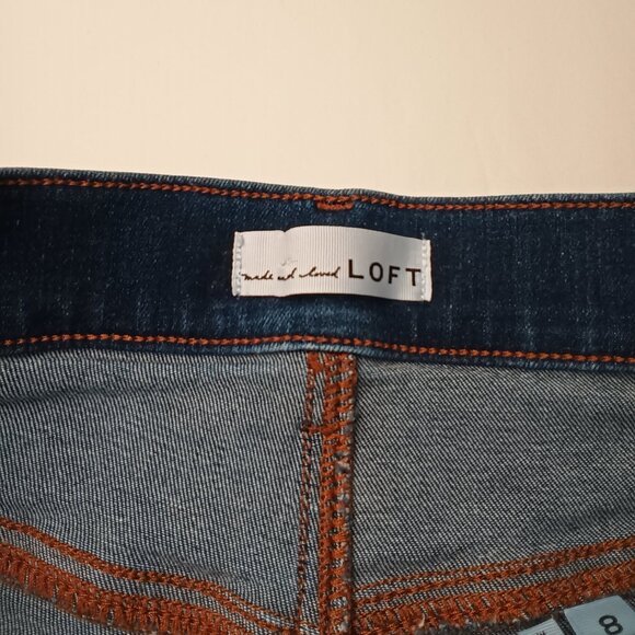 Loft Jeans Size 29/8 The Slim Flare High Rise Dark Wash - Picture 5 of 10